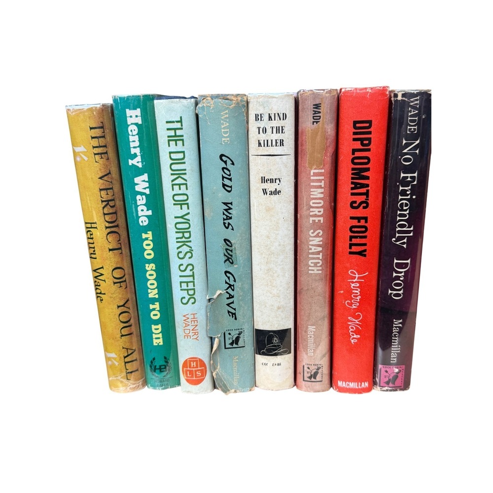 8 Henry Wade Vintage Mystery Books Lot First Printings C Robin Detective UK